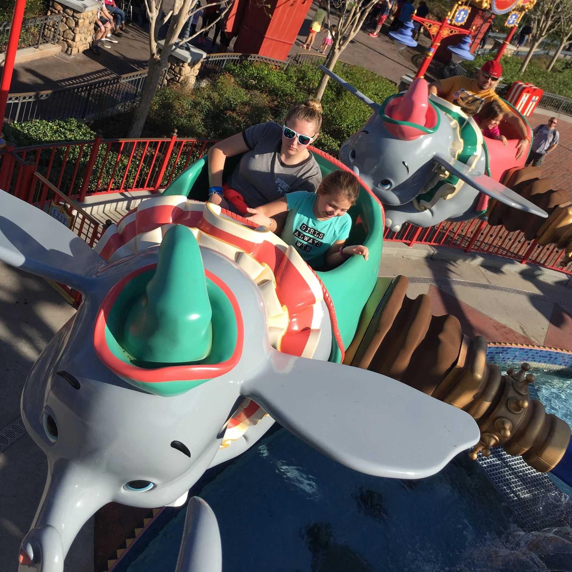 Kids on Dumbo Ride at Disney