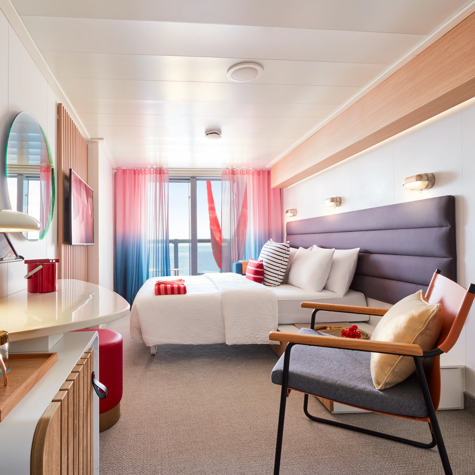 Virgin Voyages cruise line's balcony room